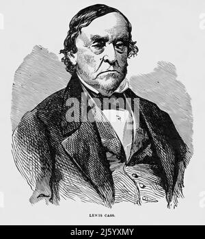 Portrait de Lewis Cass, secrétaire d'État des États-Unis. illustration du siècle 19th Banque D'Images