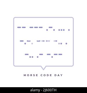 Morse Code jour. Avril. Bulle vocale avec un message dans le code morse : 'jour du code orse'. Illustration vectorielle, conception plate Illustration de Vecteur