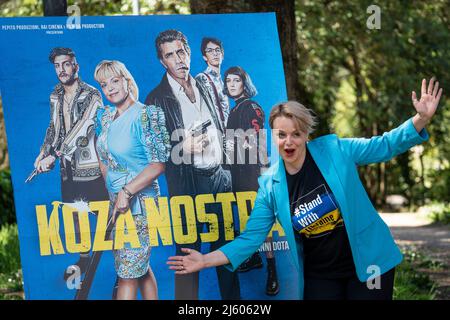 Rome, Italie. 26th avril 2022. Irma Vitovska, actrice ukrainienne, participe à la séance photo de Koza Nostra à Rome. (Photo de Stefano Costantino/SOPA Images/Sipa USA) Credit: SIPA USA/Alay Live News Banque D'Images