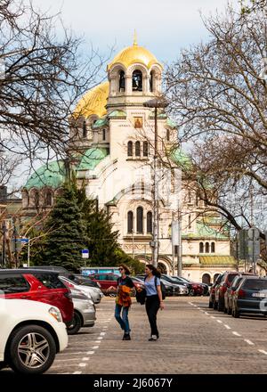 Cathédrale Alexandre Nevsky Sofia Bulgarie, vue sur les préparées Cathédrale orthodoxe Alexandre Nevski, Europe de l'est, Balkans, UE Banque D'Images