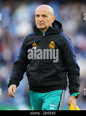 L'entraîneur de Real Madrid Fitness Antonio Pintusau cours de la demi-finale de la Ligue des champions de l'UEFA, First Leg, au stade Etihad, à Manchester. Date de la photo: Mardi 26 avril 2022. Banque D'Images