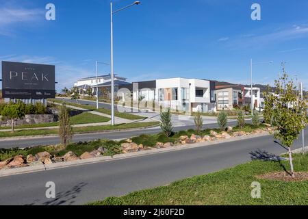 Nouvelle banlieue de Canberra en cours d'établissement à Denman Prospect dans la région de la vallée de Molonglo, Canberra, TERRITOIRE DE LA CAPITALE AUSTRALIENNE, Australie Banque D'Images