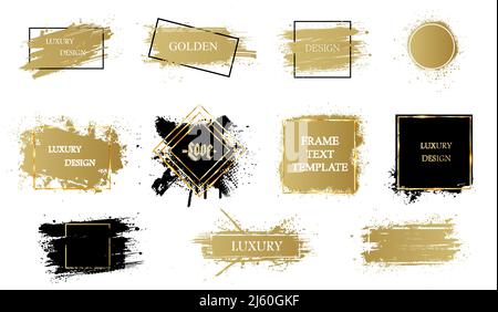 Grunge doré avec cadre Illustration de Vecteur