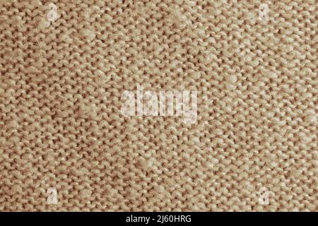 Illustration réaliste d'un gros plan sur un tapis tricoté beige. Texture textile sur fond beige. Arrière-plan détaillé en fil chaud. Laine naturelle, Banque D'Images