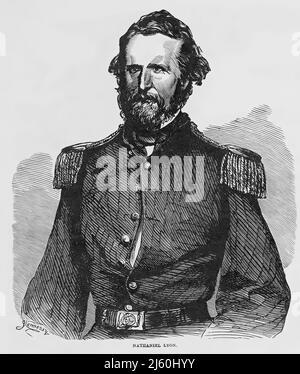 Portrait de Nathaniel Lyon, premier général de l'Union tué lors de la guerre de Sécession. illustration du siècle 19th Banque D'Images