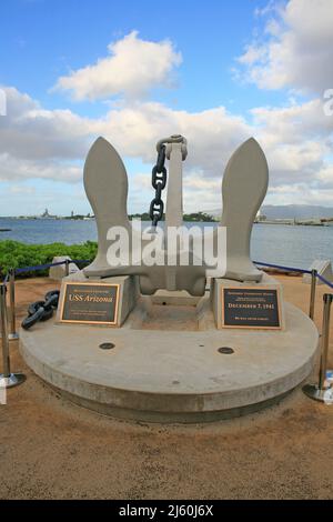 USS Arizona Anchor, Pearl Harbor, Hawaï Banque D'Images