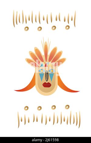 Vector, une affiche élégante. Masque africain sur un arrière-plan abstrait élégant Illustration de Vecteur