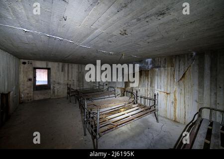 A l'intérieur d'un bunker sur l'île d'Örö, Kemiönsaari, Finlande Banque D'Images