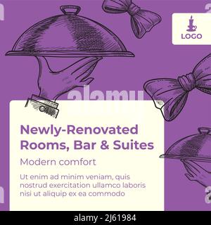Chambres, bar et suites récemment rénovés Illustration de Vecteur