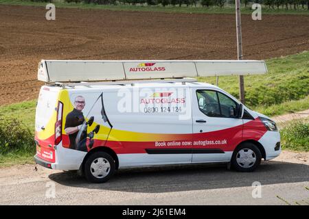 Une fourgonnette Autogass garée sur une route de campagne de Norfolk. Banque D'Images