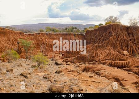 Vue panoramique sur les canyons OL Jogi à Nanyuki, Kenya Banque D'Images