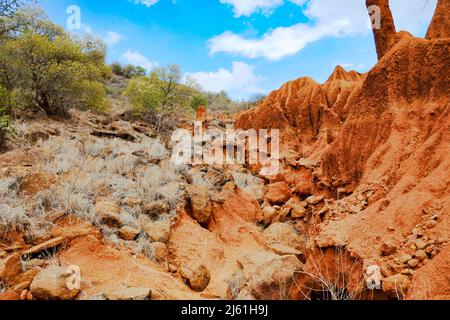 Vue panoramique sur les canyons OL Jogi à Nanyuki, Kenya Banque D'Images