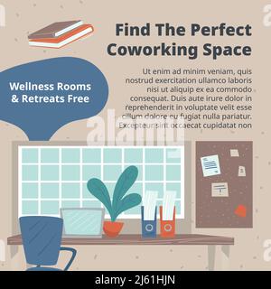 Trouvez l'espace de travail idéal pour vos collègues, un bureau pour vos employés Illustration de Vecteur