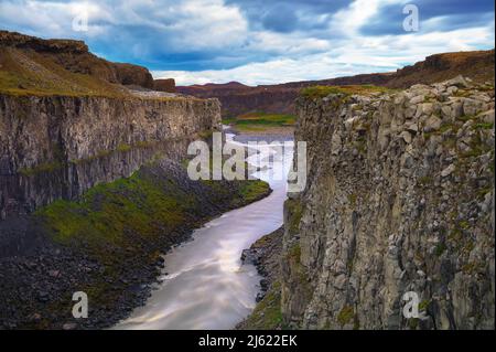 Vallée de Jokulsa une rivière Fjolum dans le parc national de Vatnajokull, Islande Banque D'Images