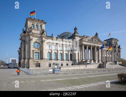 Allemagne, Berlin, extérieur du bâtiment Reichstag Banque D'Images