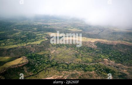 Vol d'Axum à Lalibela. Banque D'Images