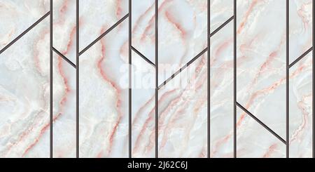 Panneau mural en marbre Résumé arrière-plan géométrique pour la décoration murale, carrelage en marbre moderne en céramique avec module géométrique, textures de pierre blanche, bacille Banque D'Images