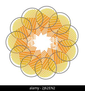 Arrière-plan moderne de cercle abstrait. Bandes orange en forme de cercle. Logo rond. Elément Vector Design. Illustration de Vecteur