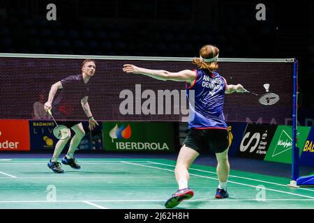 Madrid, Espagne - 26 avril 2022, Anders Antonsen du Danemark, Round 32 lors des Championnats d'Europe de badminton 2022 le 26 avril 2022 au Centre sportif de Gallur à Madrid, Espagne - photo: Irina R Hipolito/DPPI/LiveMedia Banque D'Images