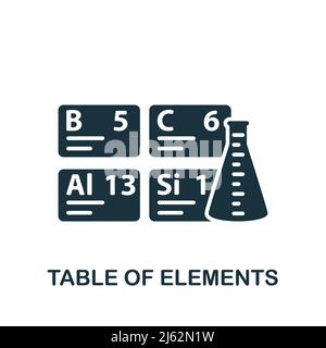 Icône Tableau des éléments. Icône monochrome simple Bioengineering pour les modèles, la conception Web et les infographies Illustration de Vecteur