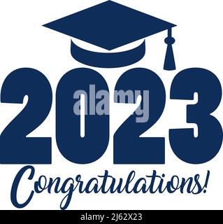 Félicitations classe de 2023 Blue Graphic Banque D'Images