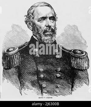 Portrait d'Edwin Vose Sumner, général de l'Armée de l'Union pendant la Guerre civile américaine. illustration du siècle 19th Banque D'Images