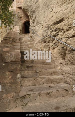 Escalier menant au monastère de la Sainte Trinité, Meteora, Grèce 2021 Banque D'Images