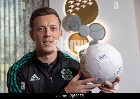 Photo fournie par Jeff Holmes. PFA Scotland annonce les nominés pour le joueur SPFL de l'année. Nominé, Callum McGregor. Date de publication : le mercredi 27 avril 2022. Banque D'Images