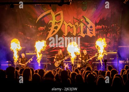 Oslo, Norvège. 16th, avril 2022. Le groupe norvégien de Black Metal Vreid joue un concert à Rockefeller lors du festival norvégien du métal Inferno Metal Festival 2022 à Oslo. (Crédit photo: Gonzales photo - Terje Dokken). Banque D'Images