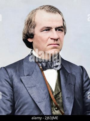 Andrew Johnson (29 décembre 1808 – 31 juillet 1875) était le président des États-Unis en 17th. Portrait de Mathew Brady pris entre 1855 et 1865. Banque D'Images