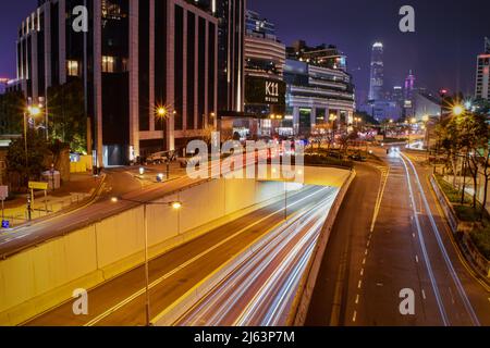 Hong Kong city at night Banque D'Images