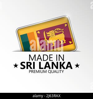 Fabriqué en Sri Lanka graphique et étiquette. Élément d'impact pour l'utilisation que vous voulez en faire. Illustration de Vecteur