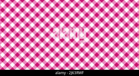 Nappe à carreaux rose blanc. Texture vectorielle sans couture en tissu écossais traditionnel. Motif écossais. Illustration de Vecteur