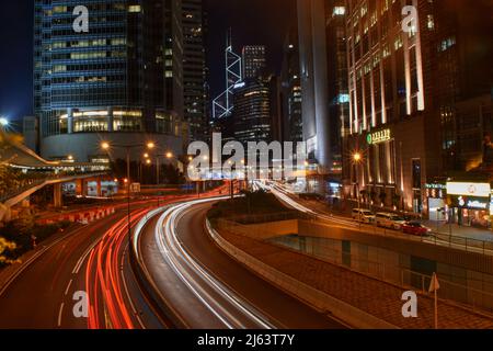 Hong Kong city at night Banque D'Images