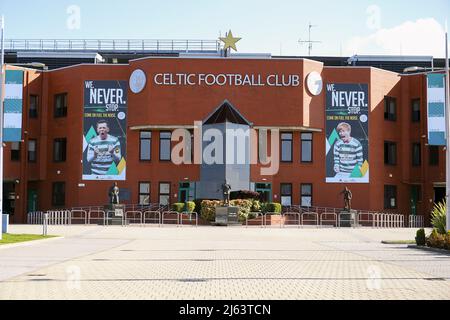 Entrée principale du stade de football Parkhead, stade du Celtic FC, Glasgow, Royaume-Uni Banque D'Images