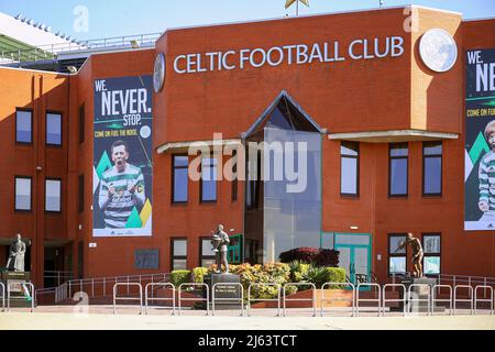 Entrée principale du stade de football Parkhead, stade du Celtic FC, Glasgow, Royaume-Uni Banque D'Images