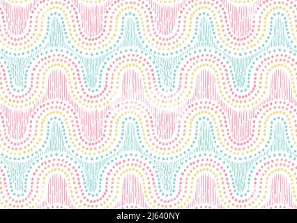 Texture des points et des rayures ondulées. Illustration vectorielle abstraite Doodle Illustration de Vecteur