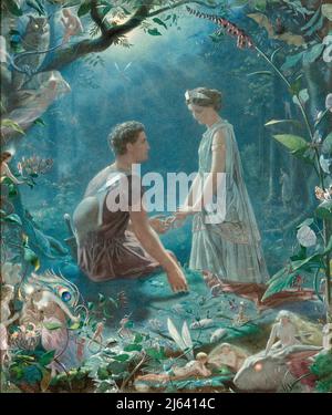 John Simmons - Hermia et Lysander d'Un rêve de la nuit d'été par William Shakespeare - 1870 Banque D'Images