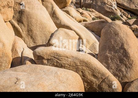 Un ensemble de rochers et de formations rocheuses dans le parc national de Joshua Tree près de Skull Rock. Banque D'Images