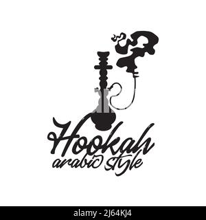 Motif de logo ankyah shisha à motif vectoriel de fumée arabe Illustration de Vecteur