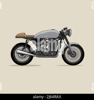 L'illustration de vélo rétro de café Racer peut être utilisée comme élément de design, affiche, t-shirt imprimé ou tout autre but. Illustration de Vecteur