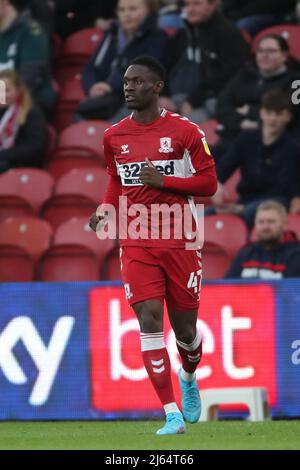 MIDDLESBROUGH, ROYAUME-UNI. AVR 27th Folarin Balogun de Middlesbrough lors du match de championnat Sky Bet entre Middlesbrough et Cardiff City au stade Riverside, Middlesbrough, le mercredi 27th avril 2022. (Credit: Mark Fletcher | MI News) Credit: MI News & Sport /Alay Live News Banque D'Images