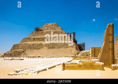 Complexe archéologique de Sakkara (ou Saccara), ancien lieu de sépulture de l'ancienne capitale égyptienne, Memphis Banque D'Images