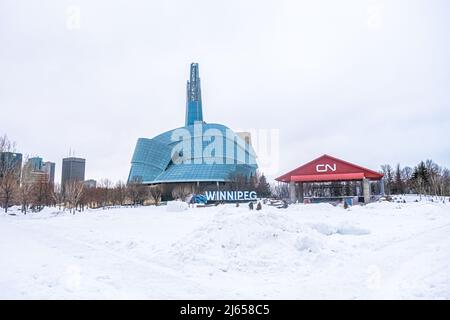 Mars 6 2022 - Winnipeg Manitoba Canada - le muséum du complexe des droits de la personne Banque D'Images