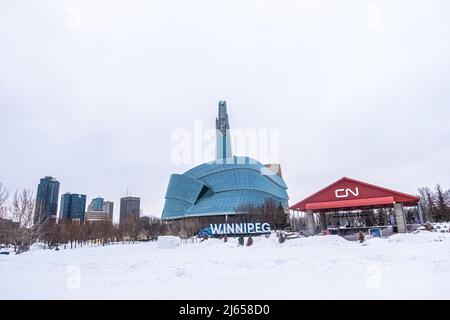 Mars 6 2022 - Winnipeg Manitoba Canada - le muséum du complexe des droits de la personne Banque D'Images