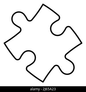 Icône de ligne mince de pièce de puzzle Illustration de Vecteur