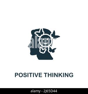 Icône de pensée positive. Icône monochrome simple Business motivation pour les modèles, la conception Web et les infographies Illustration de Vecteur