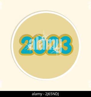 Autocollant 2023 nouvel an . Illustration vectorielle Illustration de Vecteur