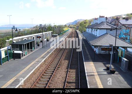 Penmaenmawr gare ferroviaire route ouest Conwy Nord du pays de Galles Banque D'Images