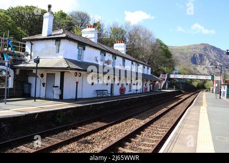 Penmaenmawr gare ferroviaire route ouest Conwy Nord du pays de Galles Banque D'Images